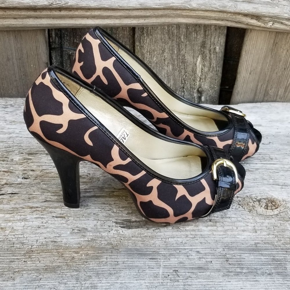 Massimo Black and Tan Platform Heels